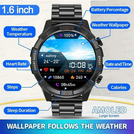 Stylish Smartwatch with HD AMOLED Screen, Bluetooth Calling, Health Monitoring & Huawei True Wireless Earbuds - Très Elite