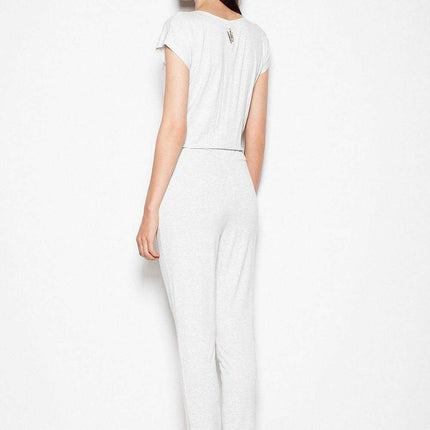 Stylish Sporty Jumpsuit with Elegant Envelope Neckline and Adjustable Fit - Très Elite