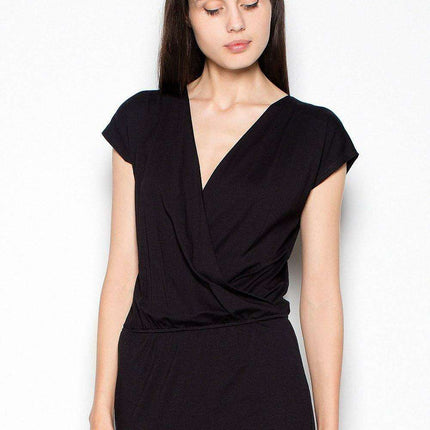 Stylish Sporty Jumpsuit with Elegant Envelope Neckline and Adjustable Fit - Très Elite