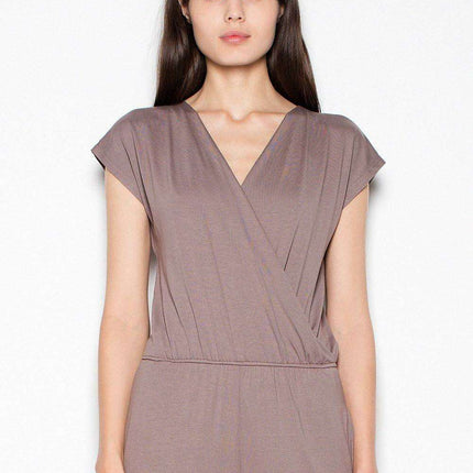 Stylish Sporty Jumpsuit with Elegant Envelope Neckline and Adjustable Fit - Très Elite