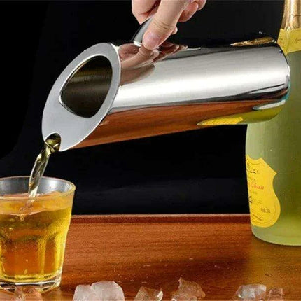 Stylish Stainless Steel Beverage Pitcher with Ice Guard and Divided Wine Insert - High Quality and Fast Shipping - Très Elite