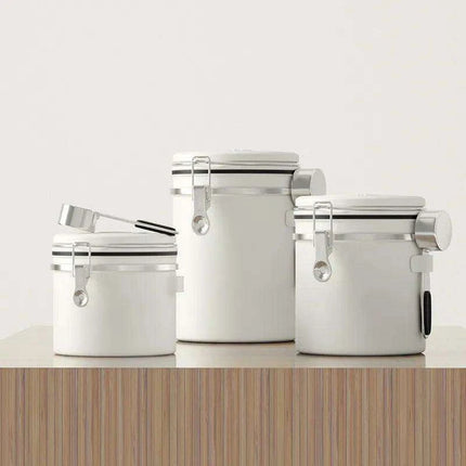 Stylish Stainless Steel Coffee Bean Canister with Date Tracker and Carbon Release Valve - Très Elite
