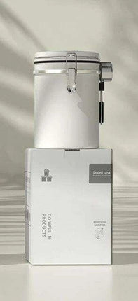 Stylish Stainless Steel Coffee Bean Canister with Date Tracker and Carbon Release Valve - Très Elite