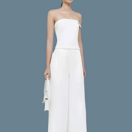 Stylish Strapless Backless Jumpsuits for Women - High Waist Loose Fit Evening Party Playsuits 2024 Summer Collection - Très Elite
