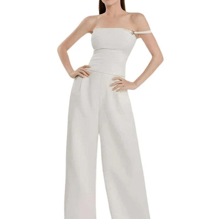 Stylish Strapless Backless Jumpsuits for Women - High Waist Loose Fit Evening Party Playsuits 2024 Summer Collection - Très Elite