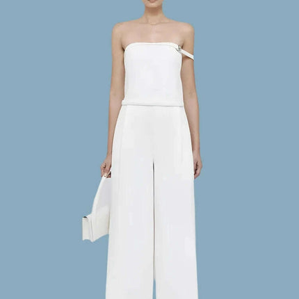 Stylish Strapless Backless Jumpsuits for Women - High Waist Loose Fit Evening Party Playsuits 2024 Summer Collection - Très Elite