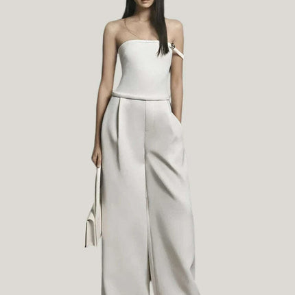 Stylish Strapless Backless Jumpsuits for Women - High Waist Loose Fit Evening Party Playsuits 2024 Summer Collection - Très Elite