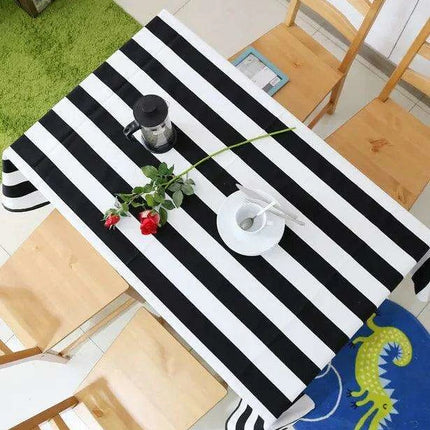 Stylish Striped Canvas Tablecloth | Timeless Elegance and Durability