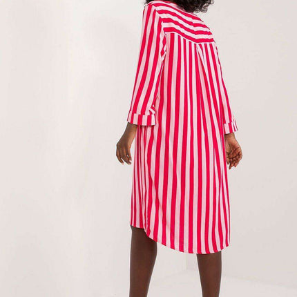 Stylish Striped Viscose Casual Dress - Très Elite