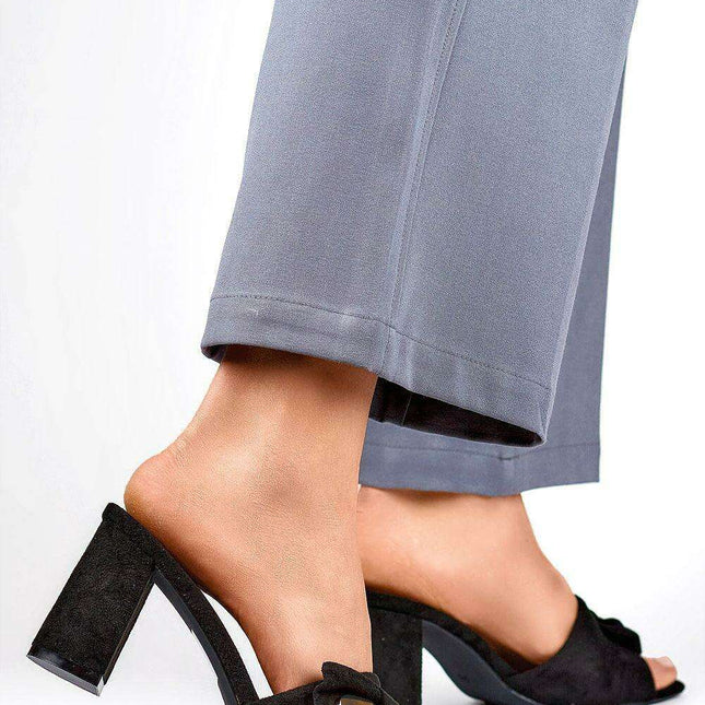 Stylish Sustainable Suede Heeled Flip-Flops