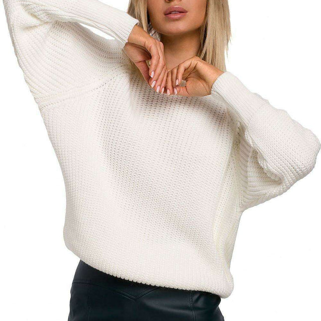 Stylish Textured Knit Pullover - Très Elite