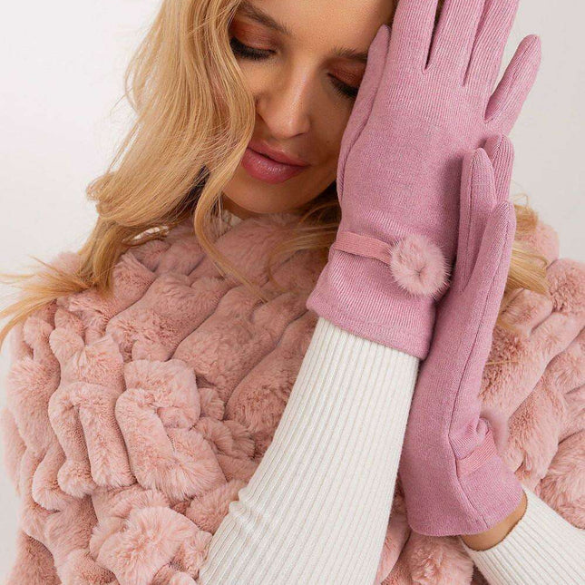 Stylish Touchscreen Gloves with Decorative Pompoms for Trendsetting Women