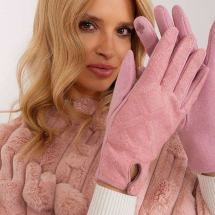 Stylish Touchscreen Gloves with Geometric Floral Design - Très Elite