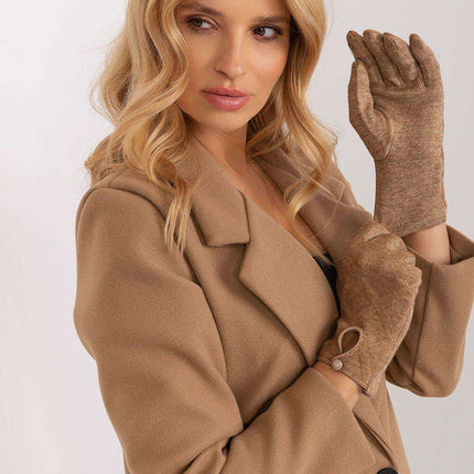 Stylish Touchscreen Gloves with Geometric Floral Design - Très Elite