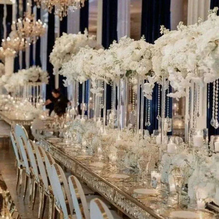 Stylish Transparent Acrylic Geometric Flower Vase Collection - 10 High Stands (60cm)..