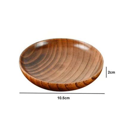 Stylish Unbreakable Acacia Wood Serving Plates - Versatile Round Dishes for Fruits, Snacks, and Desserts (10.5-17.5 Cm)..