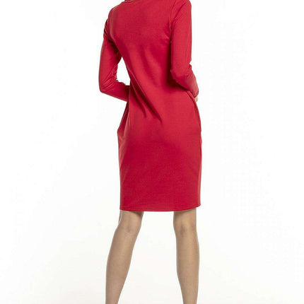 Stylish V-Neck Cotton Blend Dress with Convenient Hidden Pockets - Très Elite