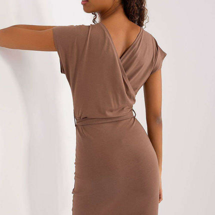Stylish Waist Tie Cotton Pencil Dress For Summer Chic - Très Elite