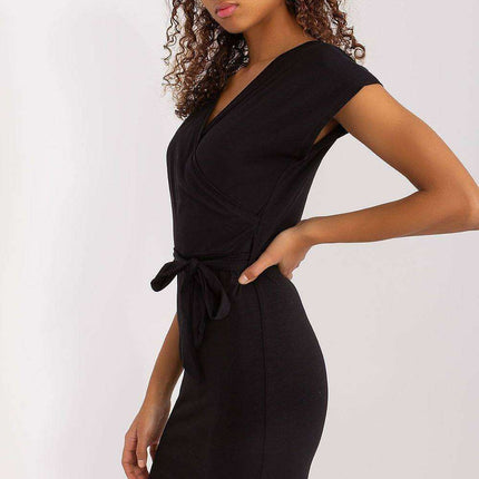 Stylish Waist Tie Cotton Pencil Dress For Summer Chic - Très Elite