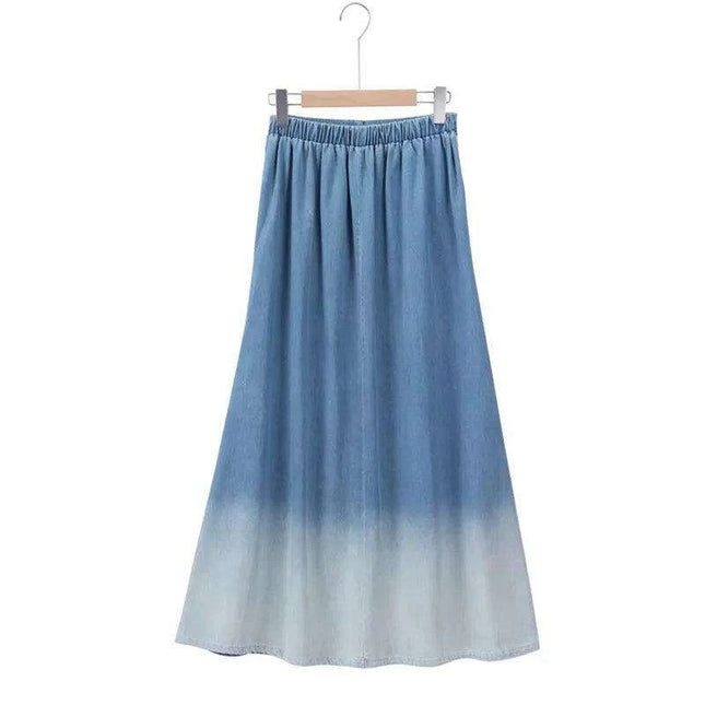 Stylish Washed Denim Maxi Skirt for Teen Girls and Women - Must-Have Spring/Summer Fashion Piece