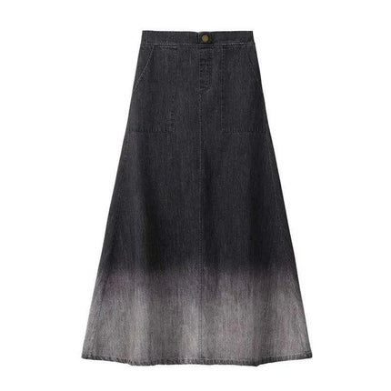 Stylish Washed Denim Maxi Skirt for Teen Girls and Women - Must-Have Spring/Summer Fashion Piece