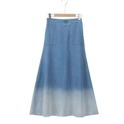 Stylish Washed Denim Maxi Skirt for Teen Girls and Women - Must-Have Spring/Summer Fashion Piece