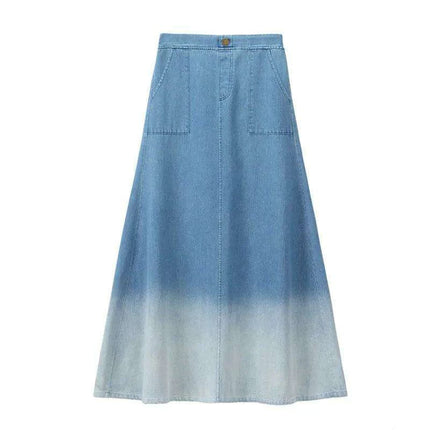 Stylish Washed Denim Maxi Skirt for Teen Girls and Women - Must-Have Spring/Summer Fashion Piece - Très Elite