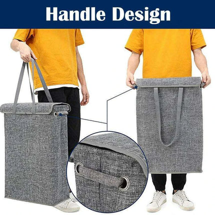 Stylish Waterproof Foldable Laundry Hamper - 45L Capacity with Lid - Très Elite