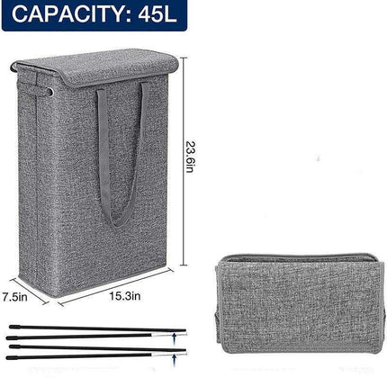 Stylish Waterproof Foldable Laundry Hamper - 45L Capacity with Lid - Très Elite