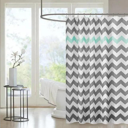 Stylish Waterproof Shower Curtains Featuring Striking Graphic Prints for Modern Bathrooms..