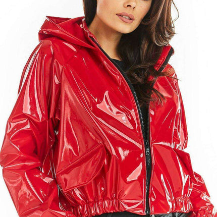 Stylish Waterproof Vinyl Hooded Jacket - Très Elite