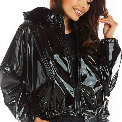 Stylish Waterproof Vinyl Hooded Jacket - Très Elite