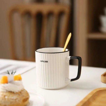 Stylish Wave Pattern Bone China Mug - 400ml Capacity for Your Favorite Beverages - Très Elite