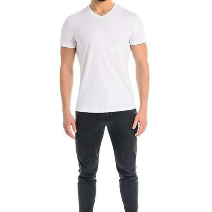 Stylish White Cotton Men's T-Shirt with Unique Shoulder Design - Très Elite