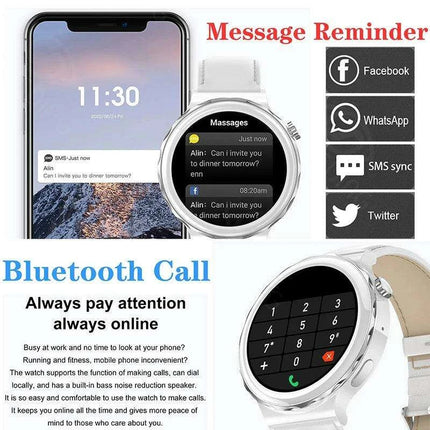 Stylish White Fitness Smartwatch with Comprehensive Health Tracking and NFC Integration - Très Elite