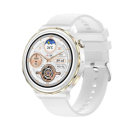 Stylish White Fitness Smartwatch with Comprehensive Health Tracking and NFC Integration - Très Elite