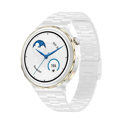 Stylish White Fitness Smartwatch with Comprehensive Health Tracking and NFC Integration - Très Elite