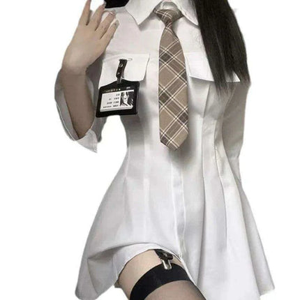Stylish Women's Autumn Mini Shirt Dress - Ideal for Work and Night Out - Très Elite