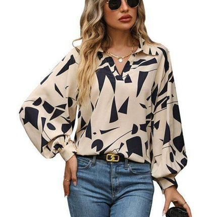 Stylish Women's Autumn/Winter Printed Polyester Blouse - A Wardrobe Essential - Très Elite