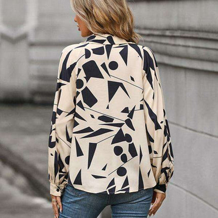 Stylish Women's Autumn/Winter Printed Polyester Blouse - A Wardrobe Essential - Très Elite