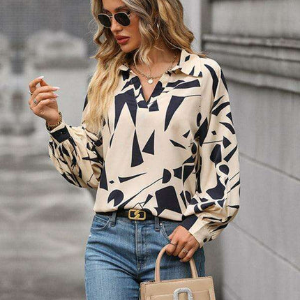Stylish Women's Autumn/Winter Printed Polyester Blouse - A Wardrobe Essential - Très Elite