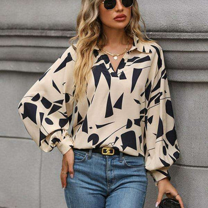 Stylish Women's Autumn/Winter Printed Polyester Blouse - A Wardrobe Essential