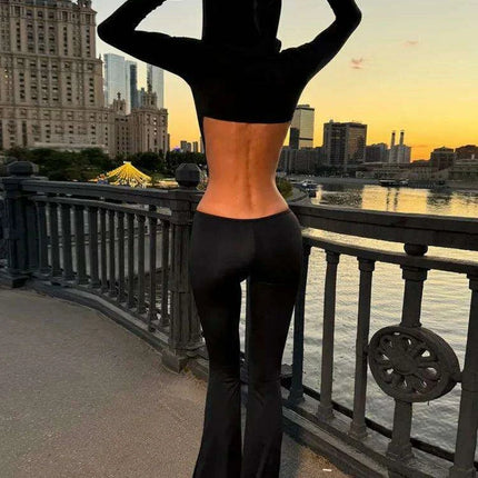 Stylish Women's Hooded Bodycon Jumpsuit with Cut-Out Accents for Autumn Fashion - Très Elite