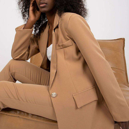 Stylish Womens Long Sleeve Jacket With Button Closure - Très Elite