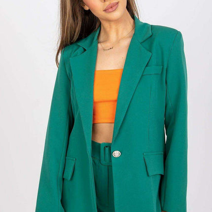 Stylish Womens Long Sleeve Jacket With Button Closure - Très Elite