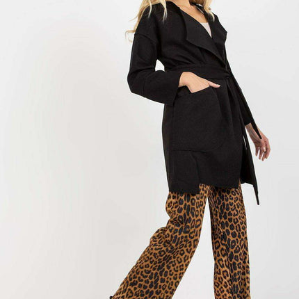 Stylish Women's Tie-Waist Polyester Overcoat - Très Elite