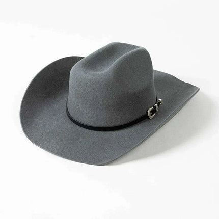 Stylish Women's Wide Brim Wool Cowboy Hat with Buckle Accent - Fall/Winter Collection (M/L Size) - Très Elite