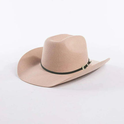 Stylish Women's Wide Brim Wool Cowboy Hat with Buckle Accent - Fall/Winter Collection (M/L Size) - Très Elite