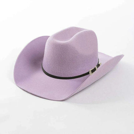 Stylish Women's Wide Brim Wool Cowboy Hat with Buckle Accent - Fall/Winter Collection (M/L Size) - Très Elite