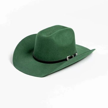 Stylish Women's Wide Brim Wool Cowboy Hat with Buckle Accent - Fall/Winter Collection (M/L Size) - Très Elite